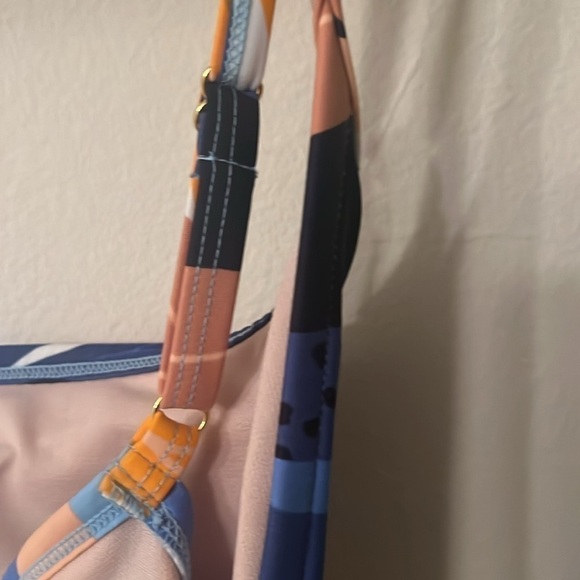 Kona Sol Orange Tropical Print Side Cinch Medium Coverage One Piece Swimsuit XL - Picture 5 of 6